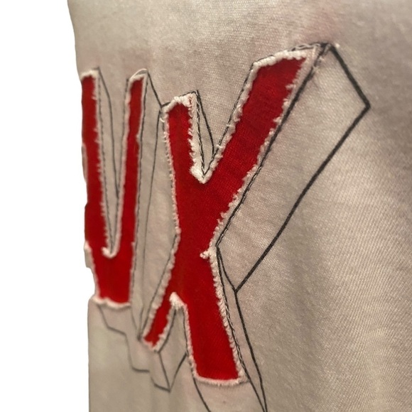 Armani Exchange Large Icon Logo Short-Sleeve Tee Red Material Sown for Letters - Picture 4 of 11